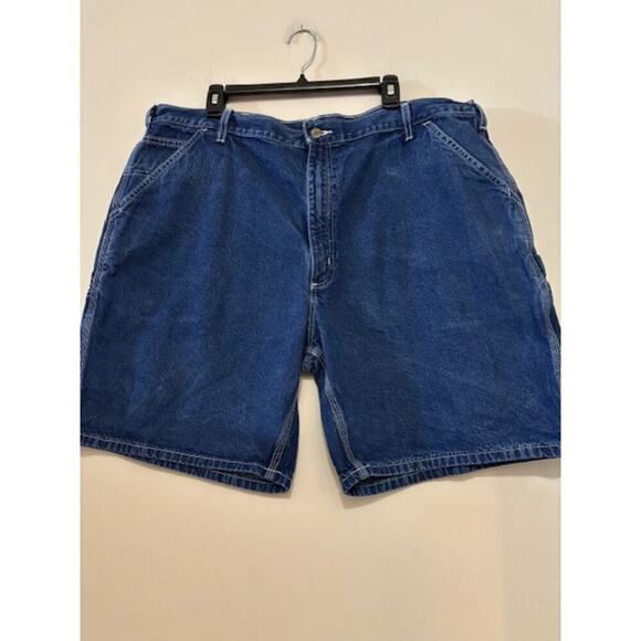 CARHARTT CARPENTER SHORTS DENIM 42 jean shorts y2k utility workwear VTG USA - Picture 1 of 8
